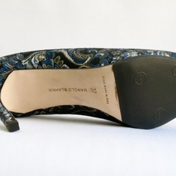 Manolo Blahnik BB 90 Printed Pump NWT Sole Protected - Picture 10 of 11